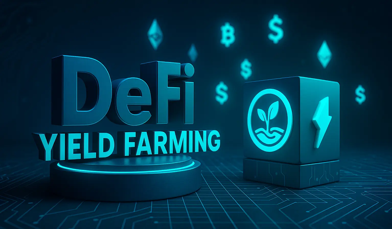 Ilustracija DeFi Yield Farming Herrro